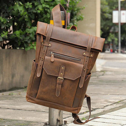 Larry | Retro backpack made of Genuine Leather