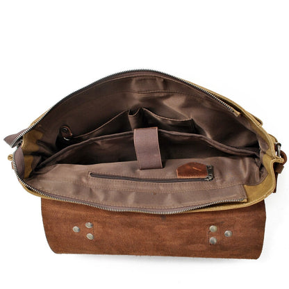 Alexander | Canvas shoulder bag made of Genuine Leather