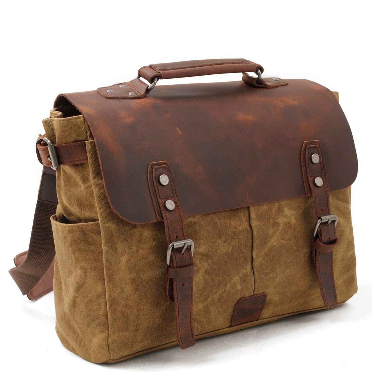 Alexander | Canvas shoulder bag made of Genuine Leather