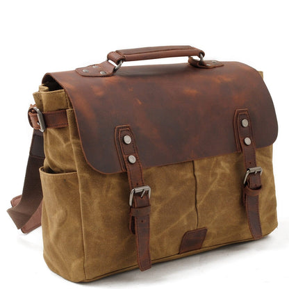 Alexander | Canvas shoulder bag made of Genuine Leather