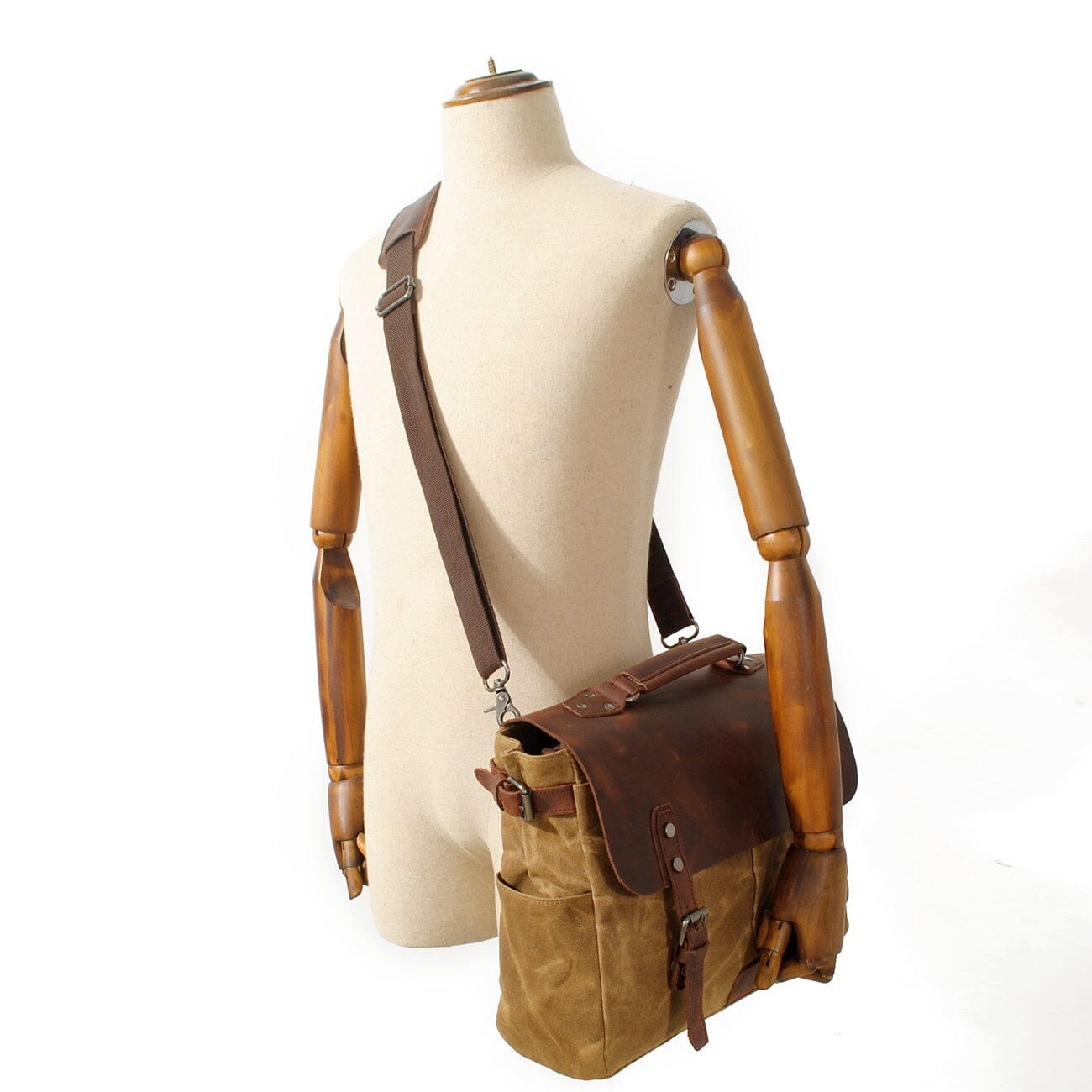 Alexander | Canvas shoulder bag made of Genuine Leather