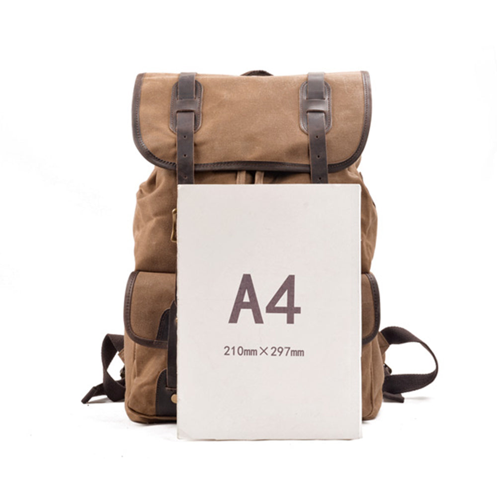 Marcus | Canvas travel backpack made of Genuine Leather