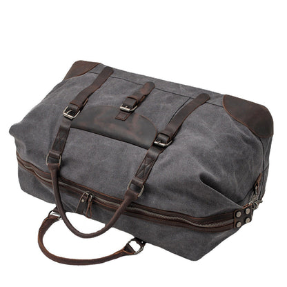 Thomas | Large canvas travel bag made of Genuine Leather