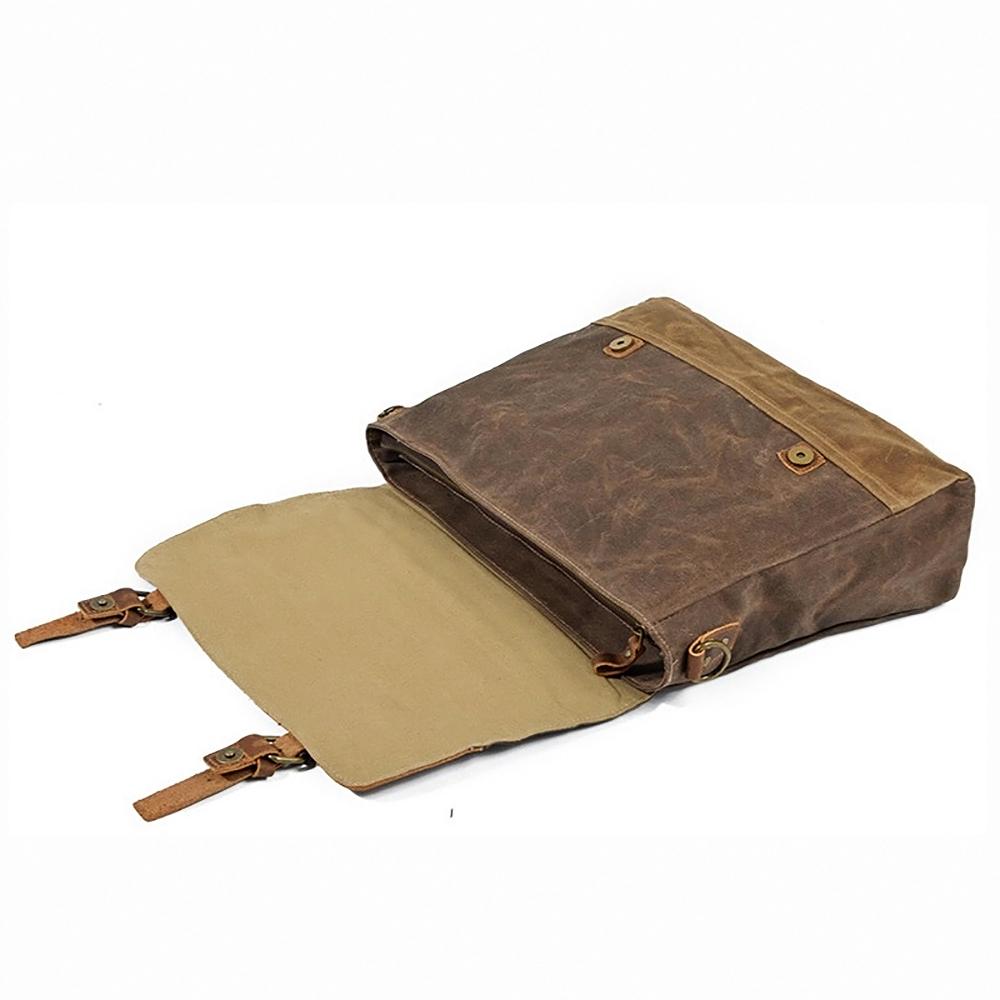 Jack | Waterproof canvas shoulder bag made of Genuine Leather