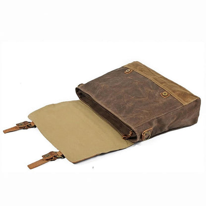 Jack | Waterproof canvas shoulder bag made of Genuine Leather