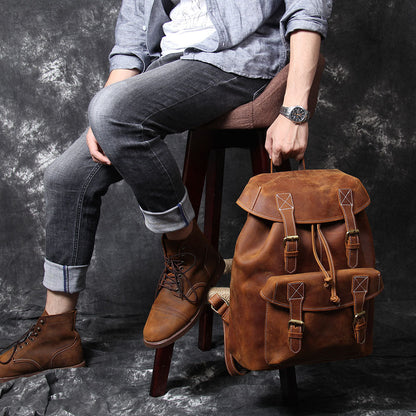 Jeffrey | Classic backpack made of Genuine Leather