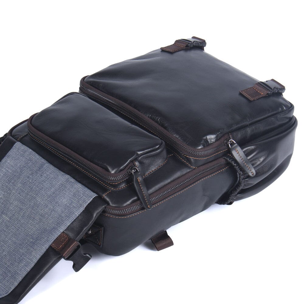 Matthew | Laptop backpack made of Genuine Leather for work and travel