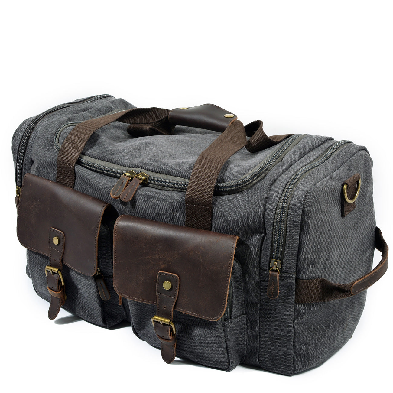 David | Canvas duffle bag for travel made of Genuine Leather