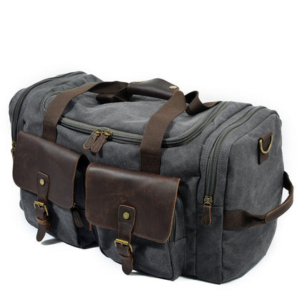 David | Canvas duffle bag for travel made of Genuine Leather