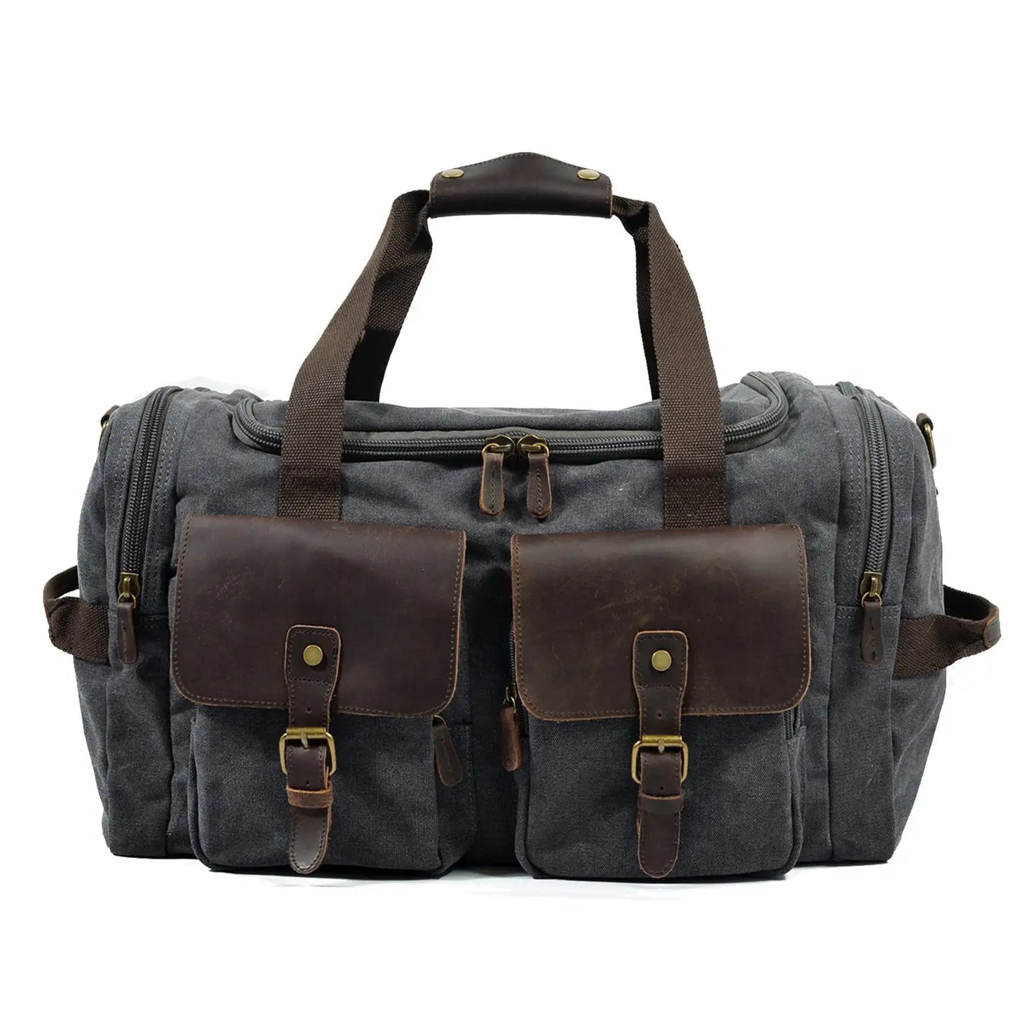 David | Canvas duffle bag for travel made of Genuine Leather