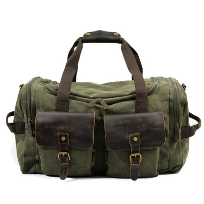 David | Canvas duffle bag for travel made of Genuine Leather