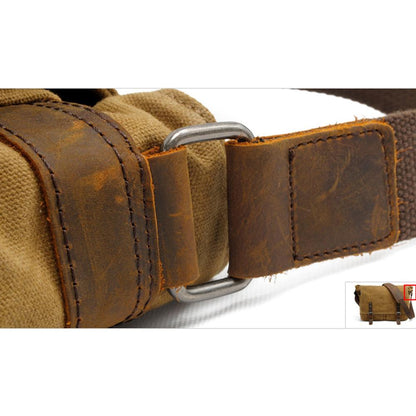 Joshua | Sturdy canvas shoulder bag made of Genuine Leather