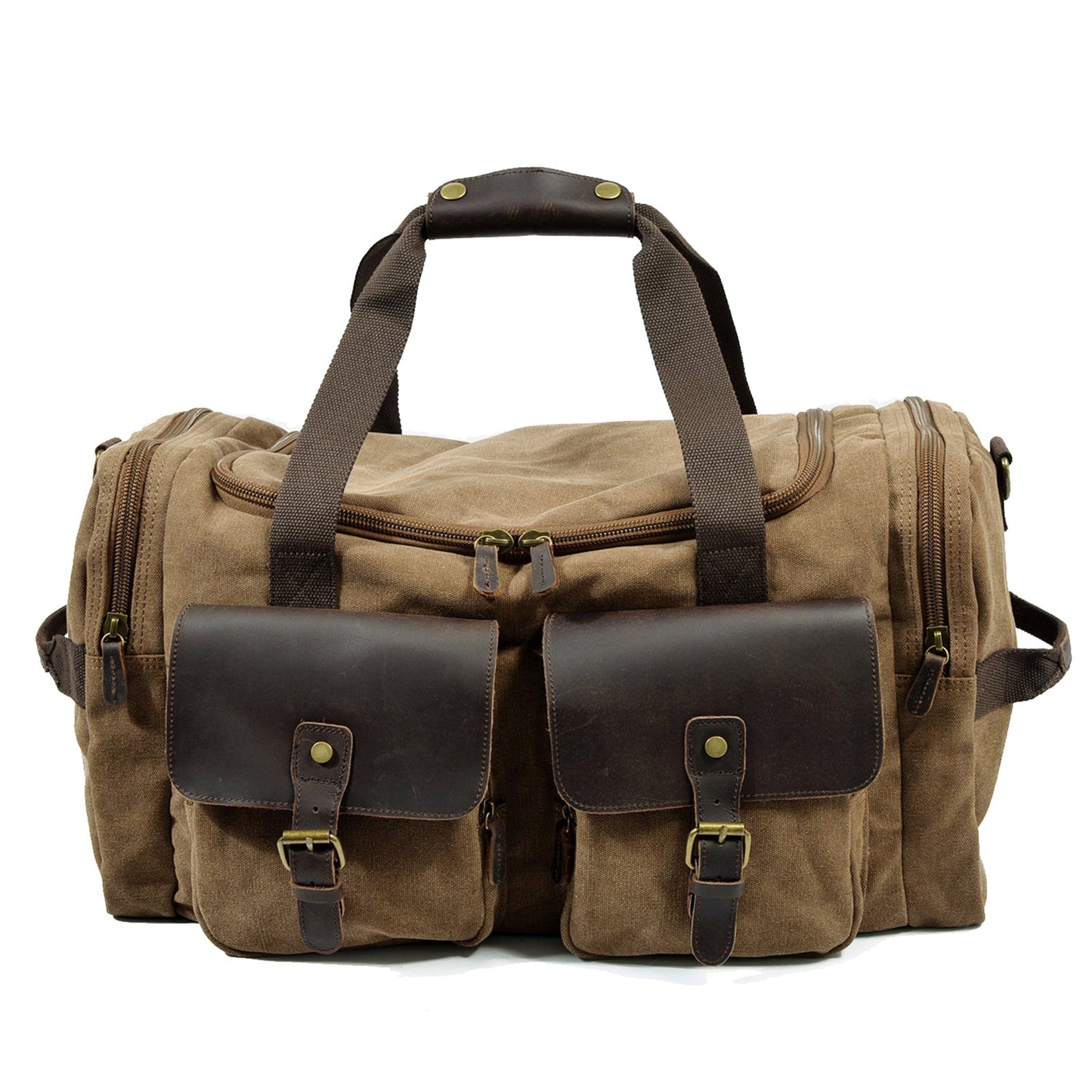 David | Canvas duffle bag for travel made of Genuine Leather