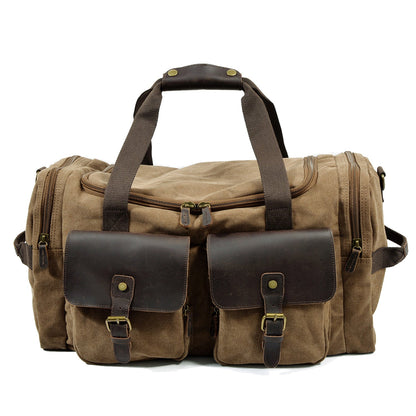 David | Canvas duffle bag for travel made of Genuine Leather