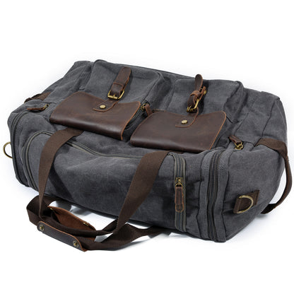 David | Canvas duffle bag for travel made of Genuine Leather