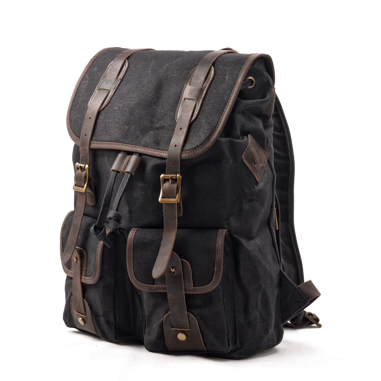 Marcus | Canvas travel backpack made of Genuine Leather