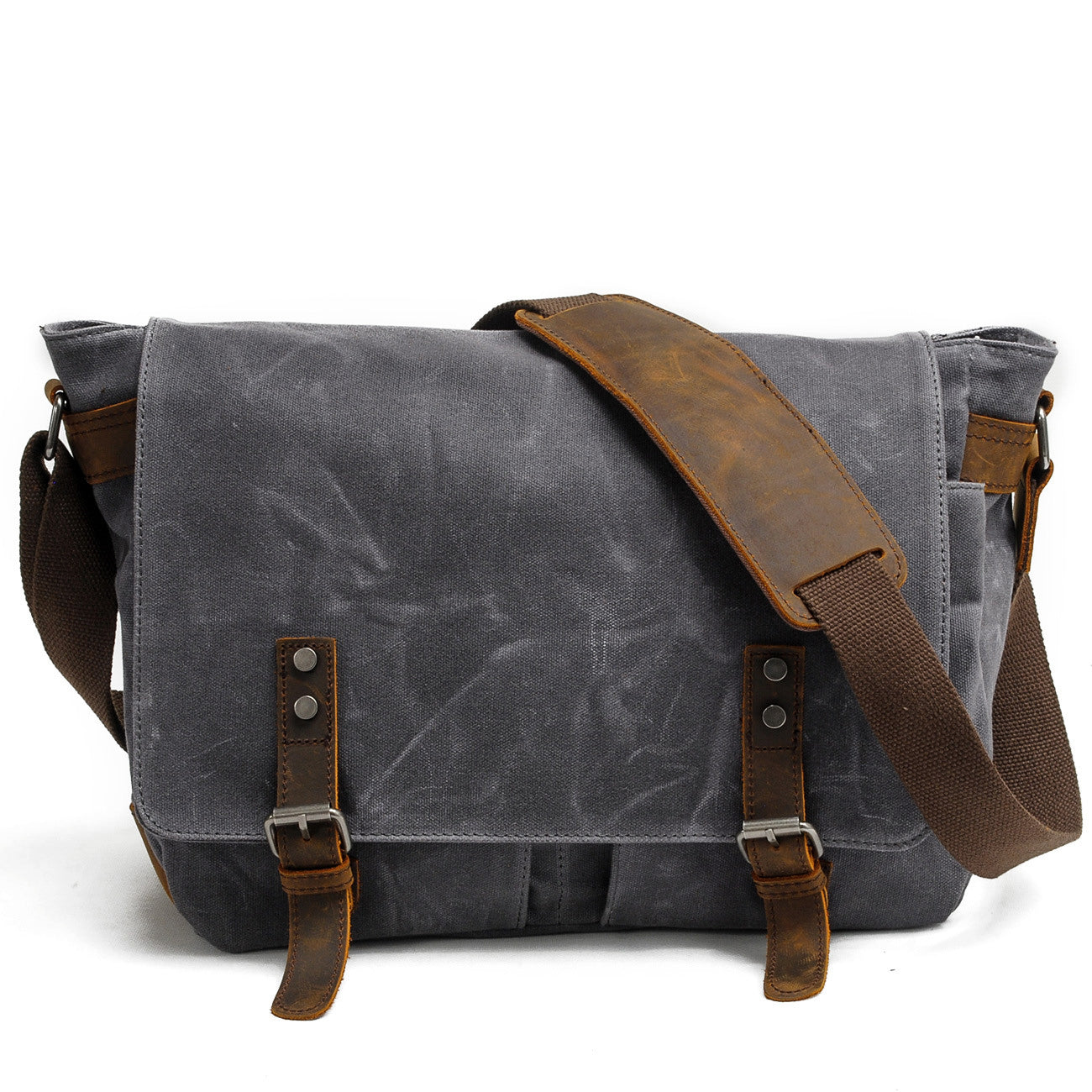 Joshua | Sturdy canvas shoulder bag made of Genuine Leather