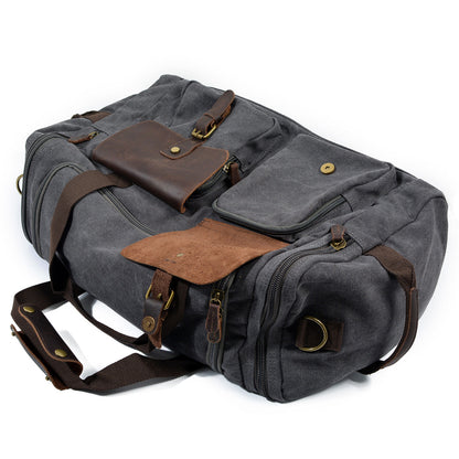 David | Canvas duffle bag for travel made of Genuine Leather