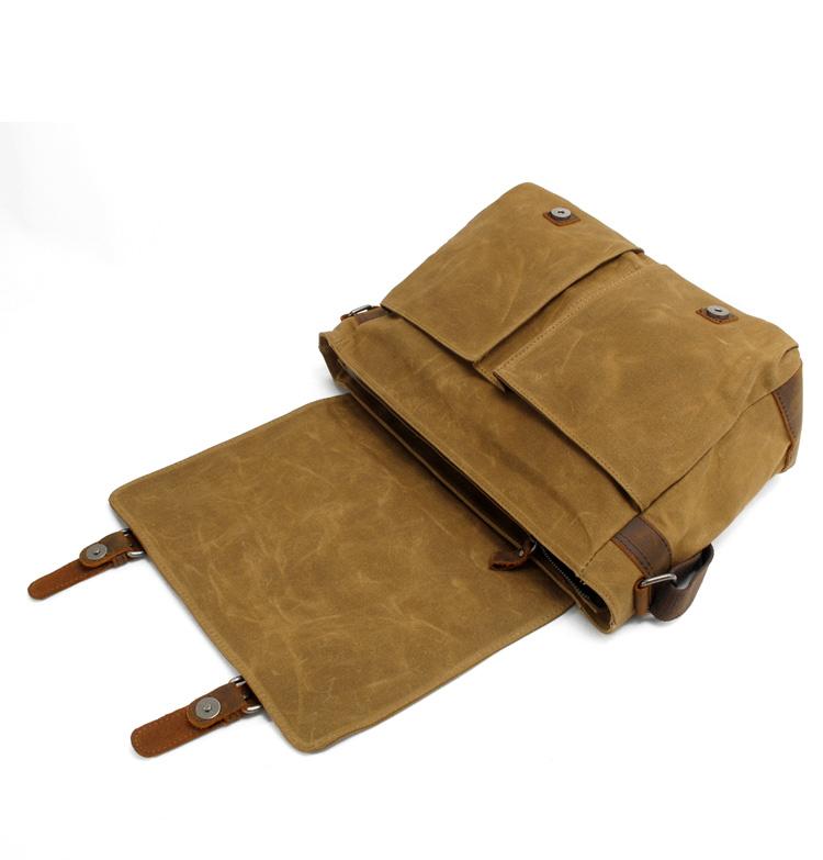 Joshua | Sturdy canvas shoulder bag made of Genuine Leather