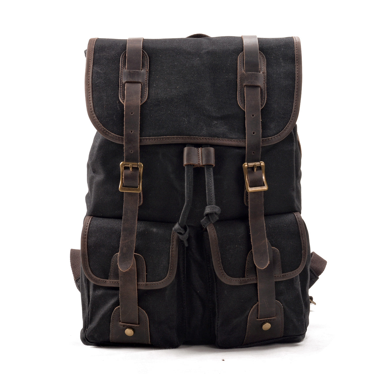 Marcus | Canvas travel backpack made of Genuine Leather