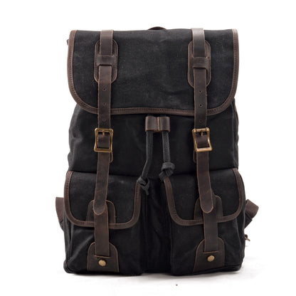 Marcus | Canvas travel backpack made of Genuine Leather