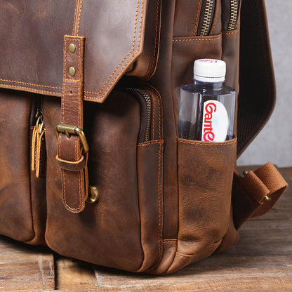 Robert | Sturdy travel backpack made of Genuine Leather