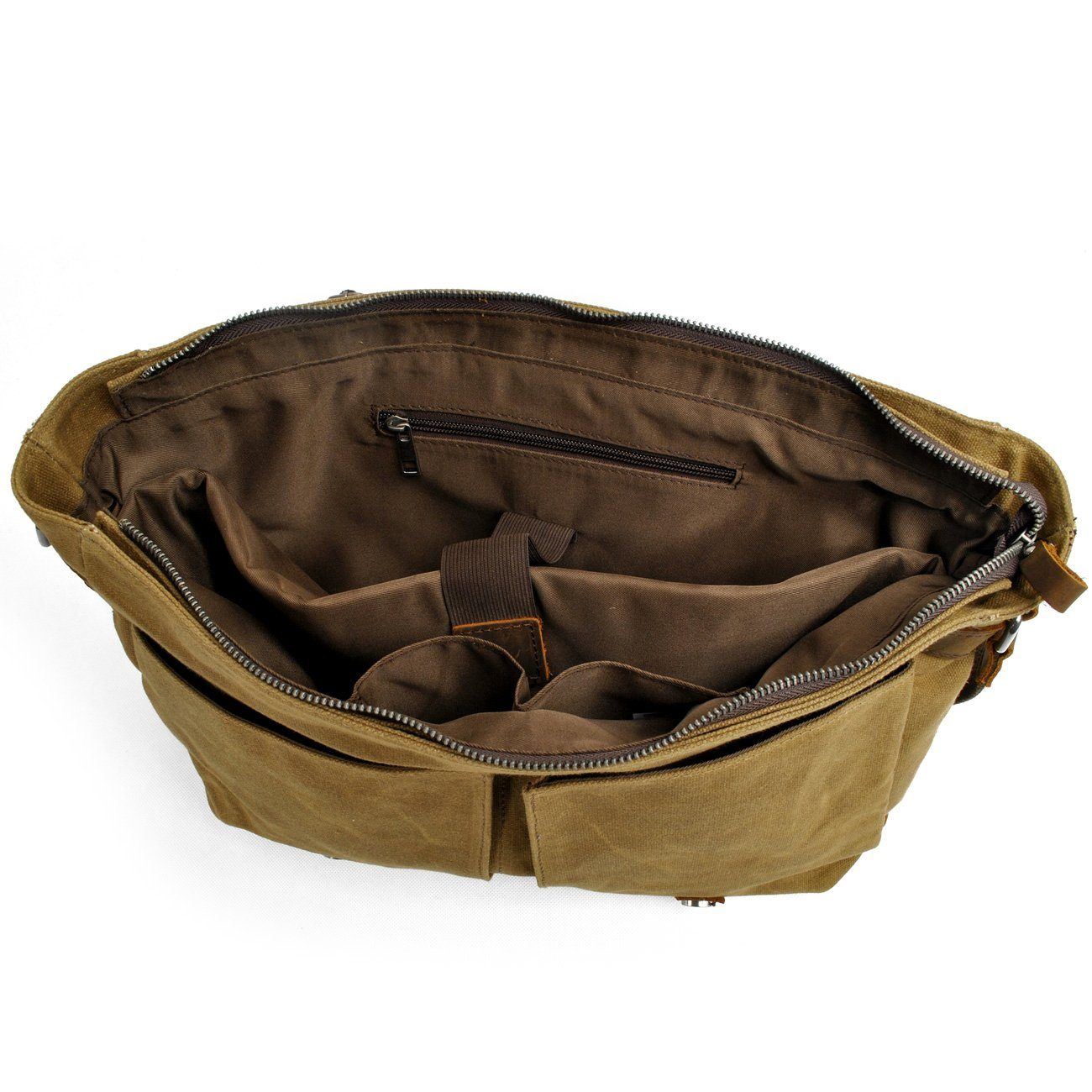 Joshua | Sturdy canvas shoulder bag made of Genuine Leather