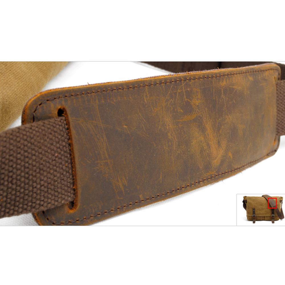 Joshua | Sturdy canvas shoulder bag made of Genuine Leather