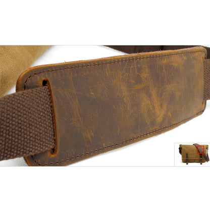 Joshua | Sturdy canvas shoulder bag made of Genuine Leather