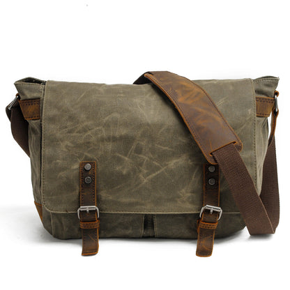 Joshua | Sturdy canvas shoulder bag made of Genuine Leather