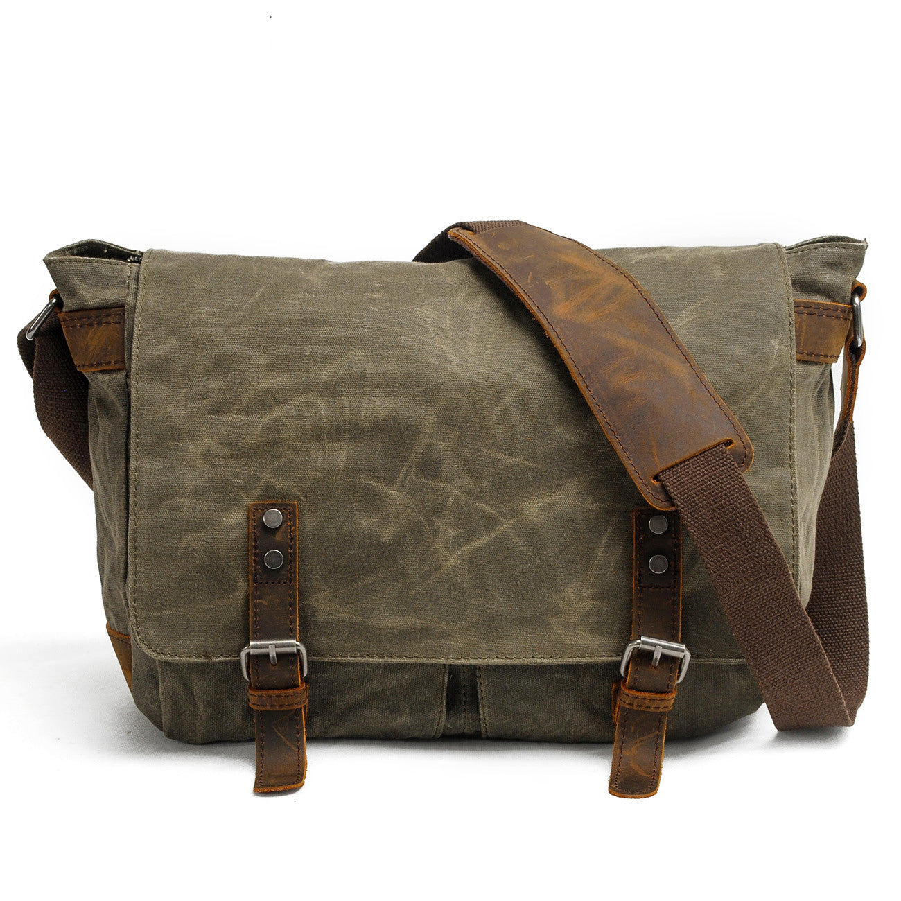Joshua | Sturdy canvas shoulder bag made of Genuine Leather