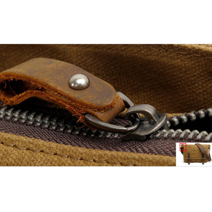 Joshua | Sturdy canvas shoulder bag made of Genuine Leather