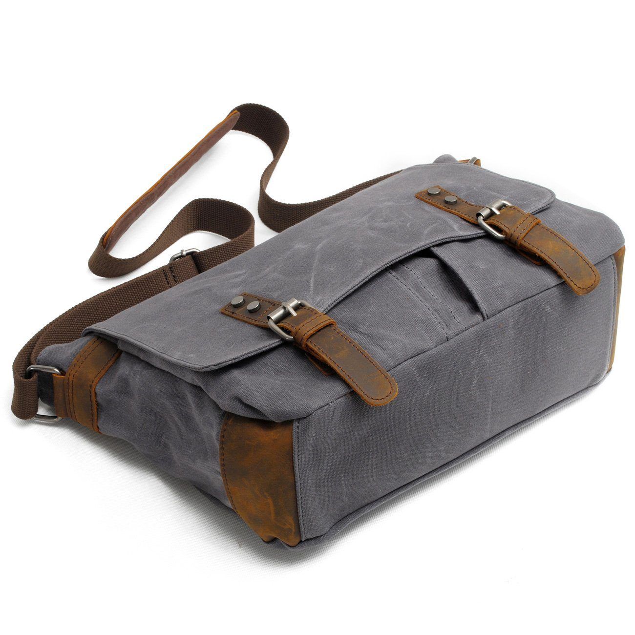 Joshua | Sturdy canvas shoulder bag made of Genuine Leather