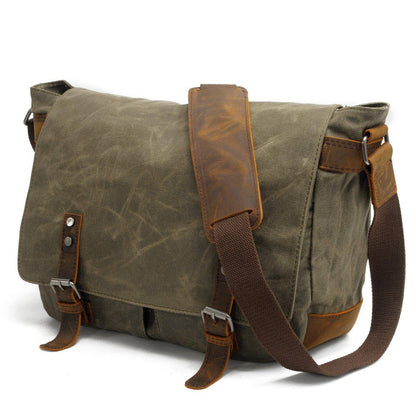 Joshua | Sturdy canvas shoulder bag made of Genuine Leather