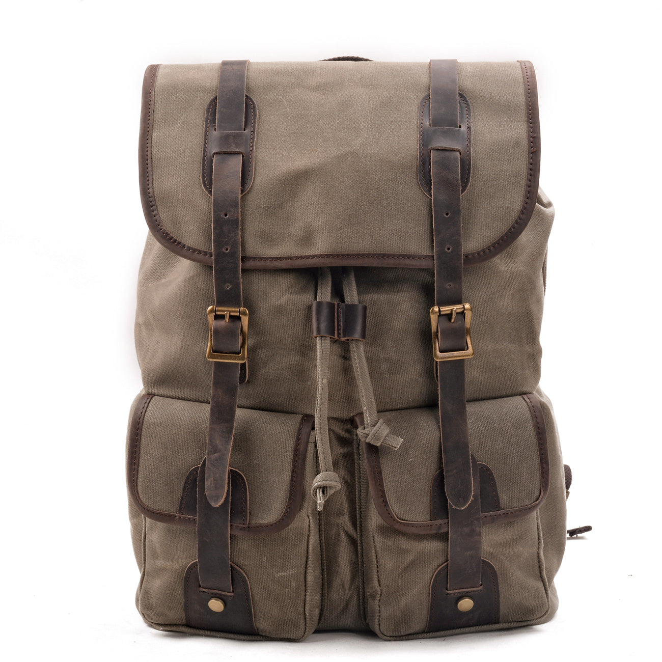 Marcus | Canvas travel backpack made of Genuine Leather