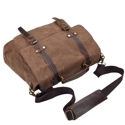 Ryan | Canvas shoulder bag made of Genuine Leather