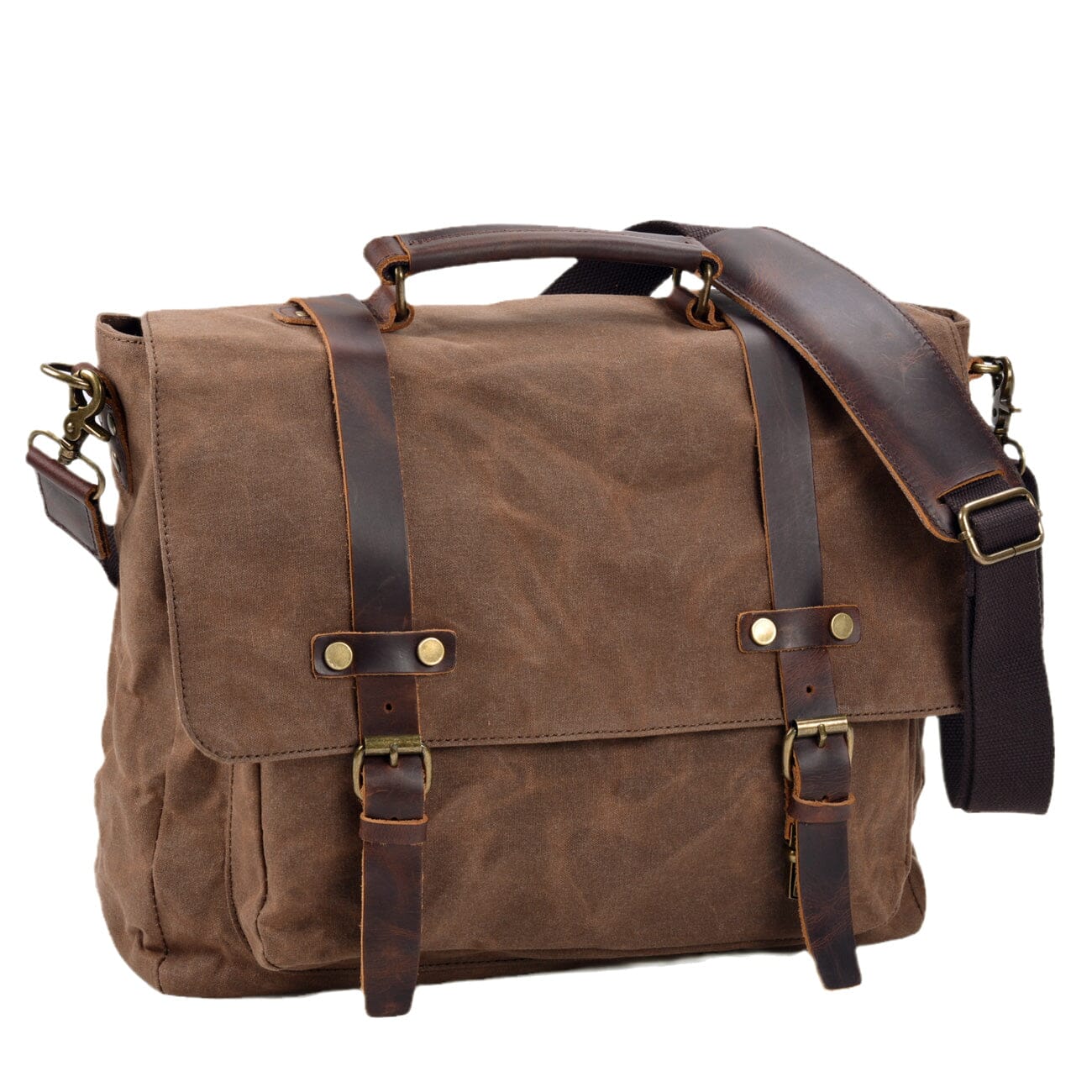 Ryan | Canvas shoulder bag made of Genuine Leather