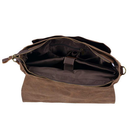Ryan | Canvas shoulder bag made of Genuine Leather