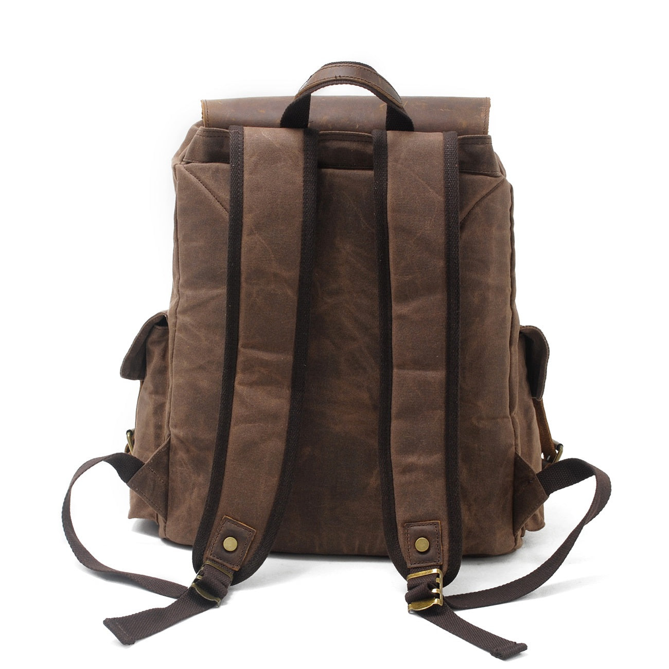 Jacob | Sturdy canvas backpack made of Genuine Leather