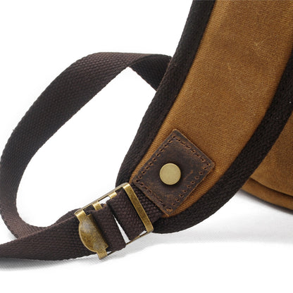 Jacob | Sturdy canvas backpack made of Genuine Leather