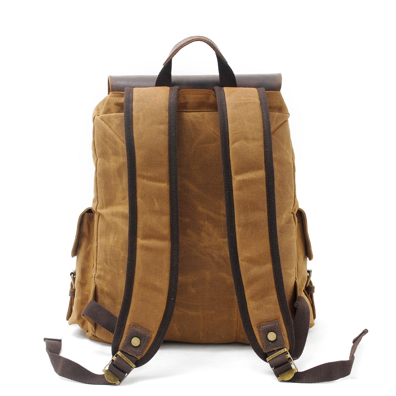 Jacob | Sturdy canvas backpack made of Genuine Leather