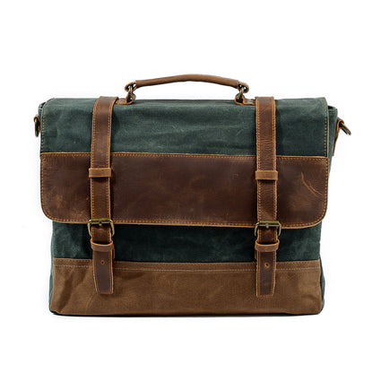 Jack | Waterproof canvas shoulder bag made of Genuine Leather