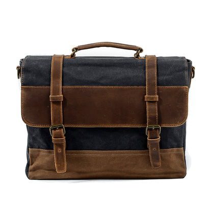 Jack | Waterproof canvas shoulder bag made of Genuine Leather