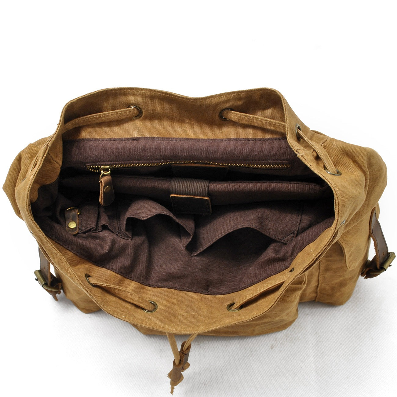 Jacob | Sturdy canvas backpack made of Genuine Leather