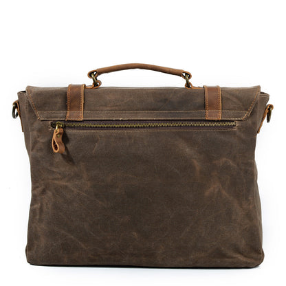 Jack | Waterproof canvas shoulder bag made of Genuine Leather