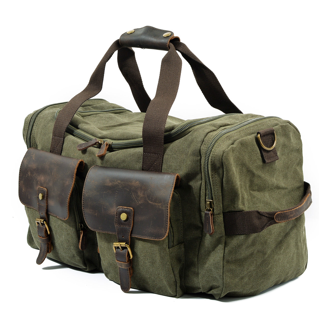 David | Canvas duffle bag for travel made of Genuine Leather