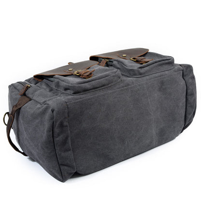 David | Canvas duffle bag for travel made of Genuine Leather