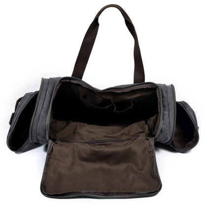 David | Canvas duffle bag for travel made of Genuine Leather