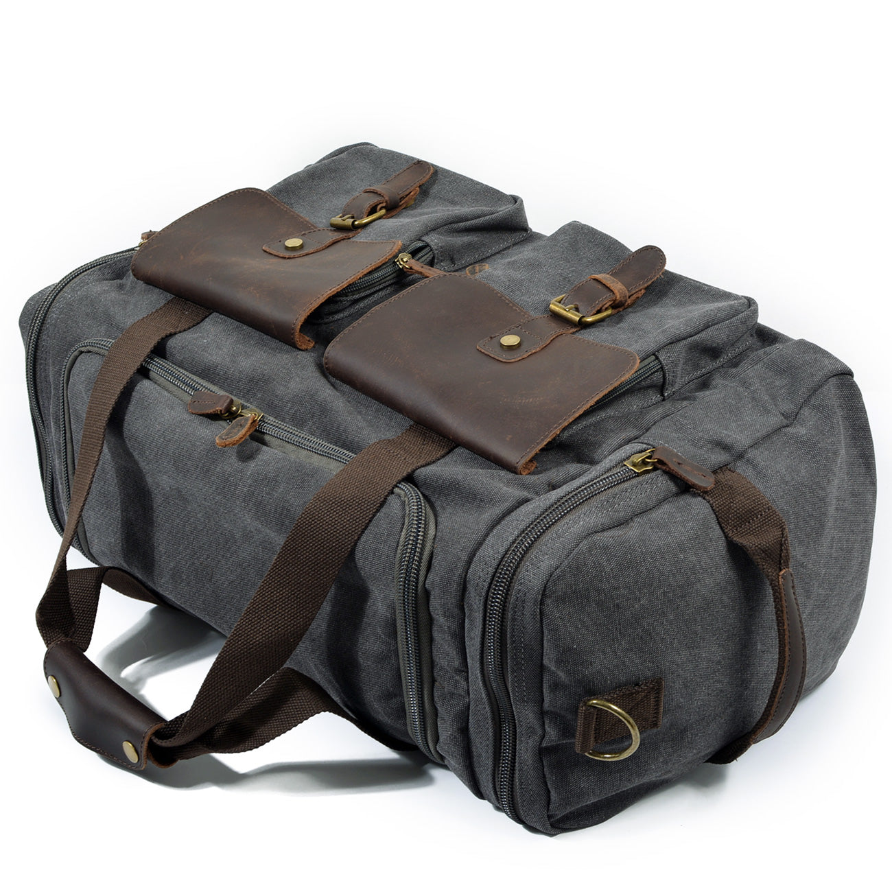 David | Canvas duffle bag for travel made of Genuine Leather