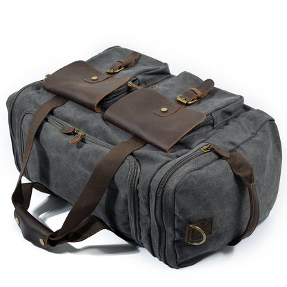 David | Canvas duffle bag for travel made of Genuine Leather